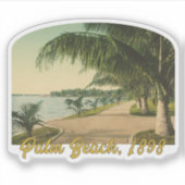 Palm Beach, Florida  scene uit 1898 Sticker (Voorkant)