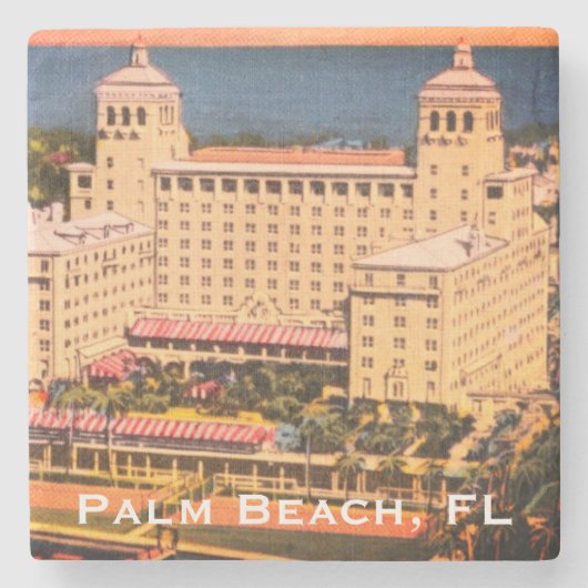 Palm Beach, Florida -  Skyline Foto Stenen Onderzetter (Voorkant)
