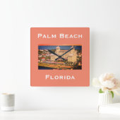 Palm Beach, Florida -  Skyline Foto Vierkante Klok (Huis)