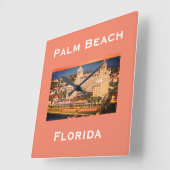 Palm Beach, Florida -  Skyline Foto Vierkante Klok (Hoek)