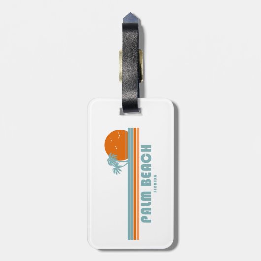 Palm Beach Florida Sun Palm Trees Bagagelabel (Achterkant verticaal)