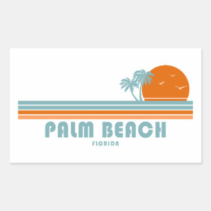 Palm Beach Florida Sun Palm Trees Rechthoekige Sticker