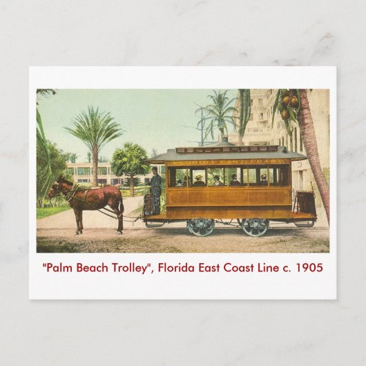 Palm Beach, Florida, Train Briefkaart (Voorkant)