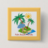 Palm Beach, Florida Vierkante Button 5,1 Cm (Voorkant)