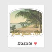 Palm Beach, Florida Vintage Scene uit 1898 Sticker (Vel)