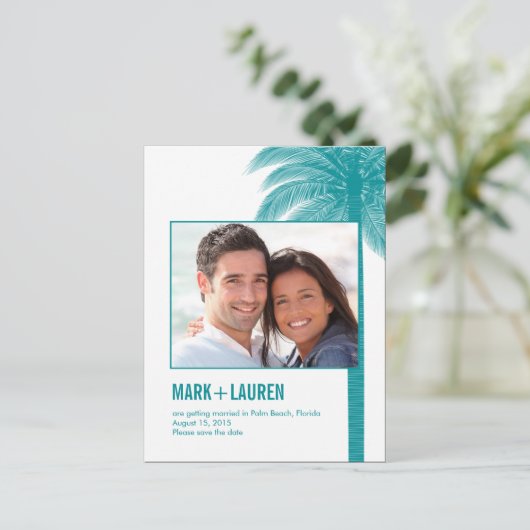 Palm Beach Foto Bewaar de datum Kaart (Staand voorkant)