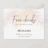 Palm Beach Free Drink Wedding Save the Date Aankondigingskaart (Voorkant)