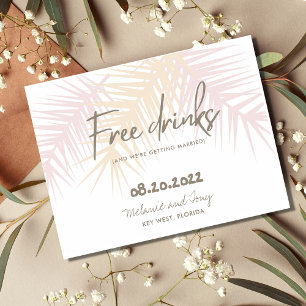 Palm Beach Free Drink Wedding Save the Date Aankondigingskaart