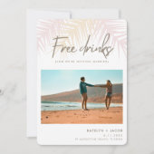 Palm Beach Free Drinken Photo Wedding Save The Date (Voorkant)
