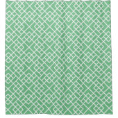 Palm Beach Green Geometric Bamboo Lattice Patroon Douchegordijn (Voorkant)