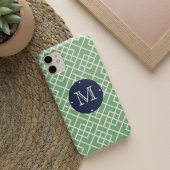 Palm Beach Green Geometric Bamboo Pattern Monogram Case-Mate iPhone Case