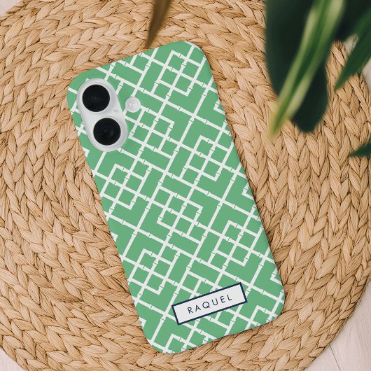 Palm Beach Groen geometrisch bamboe patroon Case-Mate iPhone Case