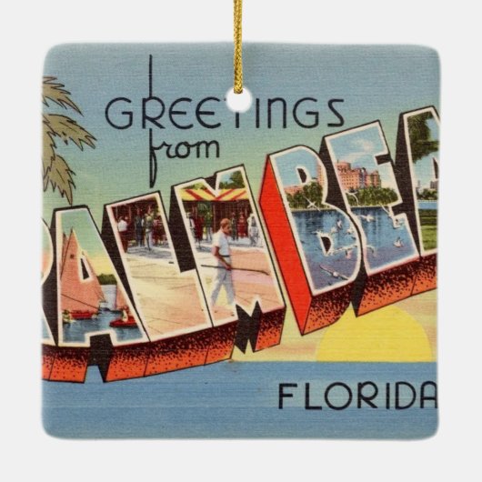 Palm Beach Groeten Keramisch Ornament (Achterkant)