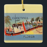 Palm Beach Groeten Keramisch Ornament<br><div class="desc">Een kleurrijke, briefkaart begroeting van Palm Beach, Florida herbestemd op een ornament!</div>