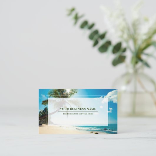 Palm Beach House Rental Travel Agent Spa Boutique Visitekaartje (Staand voorkant)