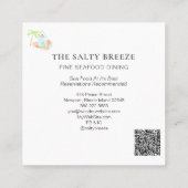 *~* Palm Beach Hut Zee Sand Bucket Dining Tropical Vierkante Visitekaartje (Achterkant)