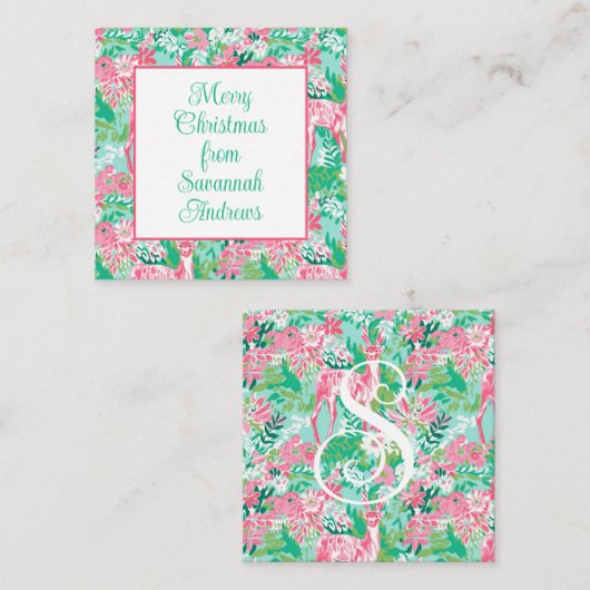 Palm Beach Kerst Rendier Gift Enclosure Notitiekaartje (Voorkant / Achterkant)