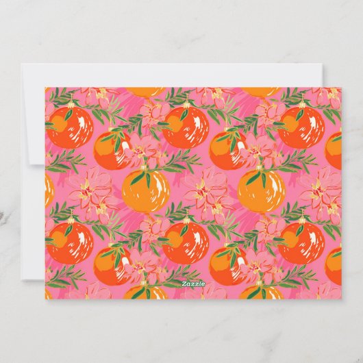 Palm Beach Kerst Roze & Oranje Ornamenten Foto Feestdagenkaart (Achterkant)