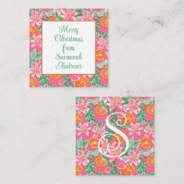 Palm Beach Kerst Sinaasappel Ornamenten Behuizing Notitiekaartje