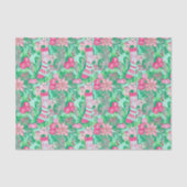 Palm Beach Kerst Waterverf Bloemen Kousen Tissuepapier (Voorkant)