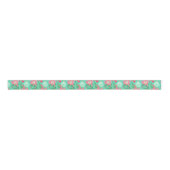Palm Beach Kerst Waterverf Bloemen Ornamenten Grosgrain Lint (Voorkant)