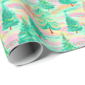 Palm Beach Kerst Waterverf Bomen Cadeaupapier (Rol Hoek)