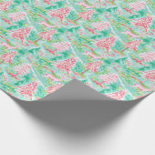 Palm Beach Kerst Waterverf Bomen & Rendieren Cadeaupapier (Hoek)