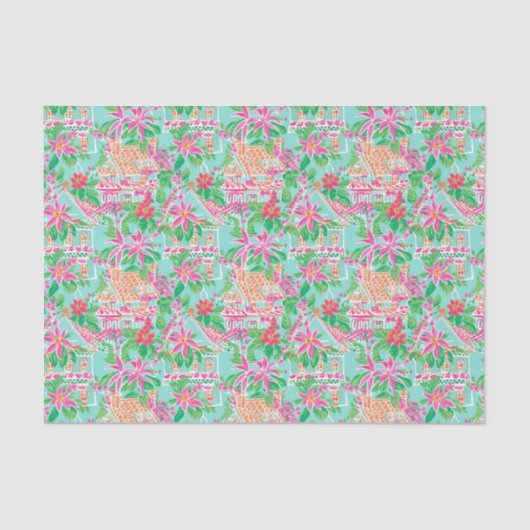 Palm Beach Kerst Waterverf Gingerbread House Tissuepapier (Voorkant)