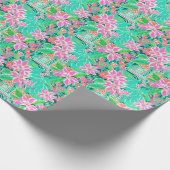 Palm Beach Kerst Waterverf Gingerbread Huizen Cadeaupapier (Hoek)