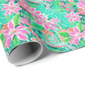 Palm Beach Kerst Waterverf Gingerbread Huizen Cadeaupapier (Rol Hoek)