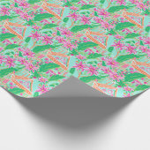 Palm Beach Kerst Waterverf Gingerbread Huizen Cadeaupapier (Hoek)