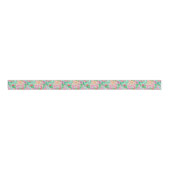 Palm Beach Kerst Waterverf Gingerbread Huizen Grosgrain Lint (Voorkant)