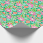 Palm Beach Kerst Waterverf Ornamenten Cadeaupapier (Hoek)