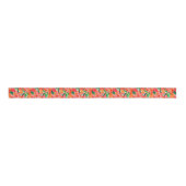 Palm Beach Kerst Waterverf Poinsettias Grosgrain Lint (Voorkant)