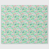 Palm Beach Kerst Waterverf Rendieren Cadeaupapier (Vlak)