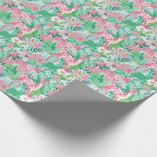 Palm Beach Kerst Waterverf Rendieren Cadeaupapier (Hoek)