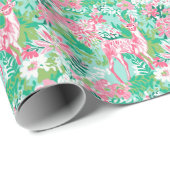 Palm Beach Kerst Waterverf Rendieren Cadeaupapier (Rol Hoek)