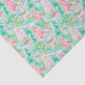 Palm Beach Kerst Waterverf Roze & Groene Bomen Tissuepapier (Detail)