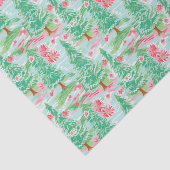 Palm Beach Kerst Waterverf Roze & Groene Bomen Tissuepapier (Detail)