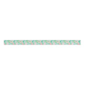 Palm Beach Kerst Waterverf Roze & Groene Herten Grosgrain Lint (Voorkant)