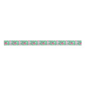 Palm Beach Kerst Waterverf Roze Kousen Grosgrain Lint (Voorkant)