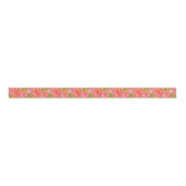 Palm Beach Kerst Waterverf Roze Ornamenten Grosgrain Lint (Voorkant)