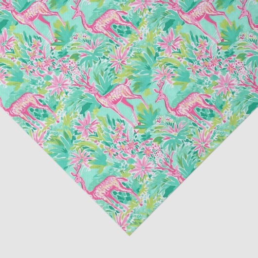 Palm Beach Kerst Waterverf Roze rendier Tissuepapier (Detail)