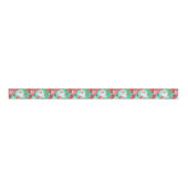Palm Beach Kerst Waterverf Roze Santa Grosgrain Lint (Voorkant)