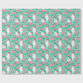 Palm Beach Kerst Waterverf Santa Cadeaupapier (Vlak)