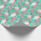 Palm Beach Kerst Waterverf Santa Cadeaupapier (Hoek)