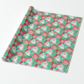Palm Beach Kerst Waterverf Tropical Santa Cadeaupapier (Uitgerold)