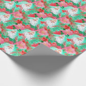 Palm Beach Kerst Waterverf Tropical Santa Cadeaupapier (Hoek)