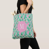 Palm Beach Kerstbomen monogram Tote Bag (Dichtbij)
