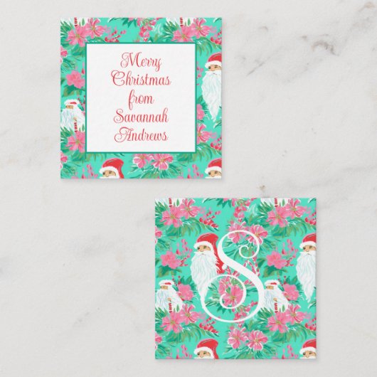 Palm Beach Kerstmis Kerstman Gift Enclosure Notitiekaartje (Voorkant / Achterkant)